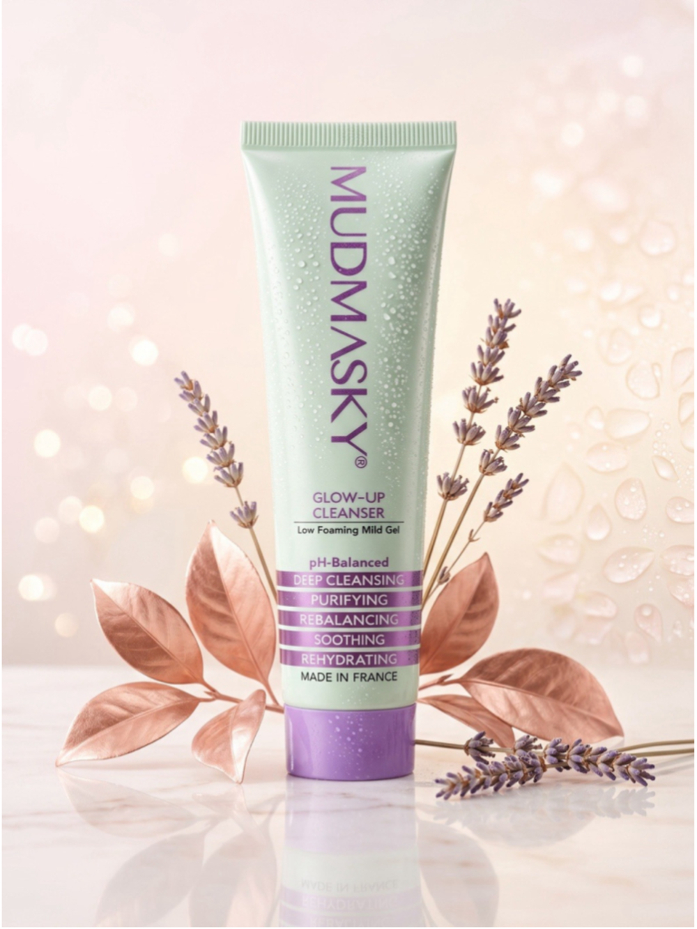 MUDMASKY Glow-Up Cleanser Gel Face Cleanser pH Balanced Fragrance-Free 60ml 2Oz